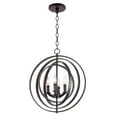 thumbnail image 7 of Kira Home Orbits 21" Farmhouse Orb/Globe Pendant Chandelier, Pivoting Interlocking Rings, Adjustable Height, Hand, 7 of 7