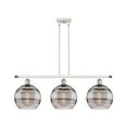 thumbnail image 2 of 516-3I-BB-G556-10CL Innovations Lighting Rochester - 3 Light Stem Hung Island In Industrial Style-12.13 Inches Tall and 36.5 Inches Wide-Brushed Brass, 2 of 7