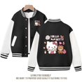 thumbnail image 1 of Sanrio Hello Kitty Cinnamoroll Jacket Kuromi Overcoat Woman Jacket Spring Autumn Kids Loose Sports Baseball Uniform Clothes Gift, 1 of 7