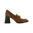 thumbnail image 2 of Sam Edelman Quincy Rust Brown/Mustard Squared Toe Stacked Heel Slip On Loafers (Rust Brown/Mustard, 10), 2 of 3