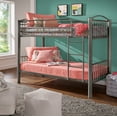 thumbnail image 2 of Weston Home Visalia Kids Convertible Metal Twin over Twin Bunk Bed, Gray, 2 of 8