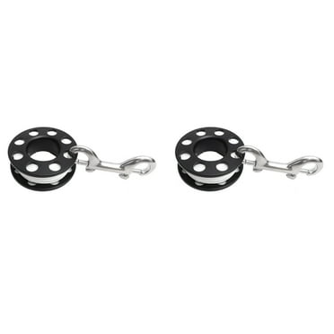 2pcs 15M Scuba Diving Spool Finger Reel with Stainless Steel Double Ended Hook SMB Equipment Cave Dive