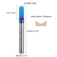 thumbnail image 2 of Uxcell 120 Degree V Groove Router Bits 1/4" Shank Titanium Steel V Type End Mill, 2 of 6