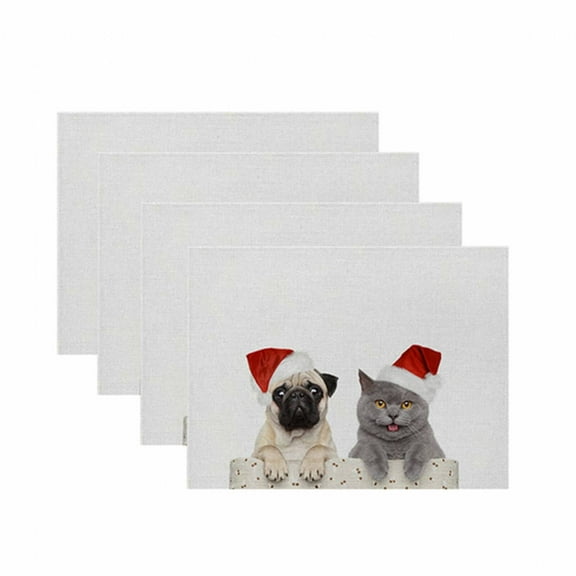 AUQ Placemat,Simple and Elegant Design Table Mat,Eco-Friendly Cotton-Linen Material Dinner Mats,Multicolor 6,32*42cm