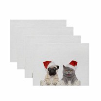 AUQ Placemat,Simple and Elegant Design Table Mat,Eco-Friendly Cotton-Linen Material Dinner Mats,Multicolor 6,32*42cm