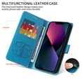 thumbnail image 2 of For Samsung Galaxy A13 4G Case Wallet, Stylish Flower Butterfly Embossed PU Leather Flip Cover Stand Shockproof Cards Slots Hand Wrist Phone Case for Samsung Galaxy A13 4G, Blue, 2 of 11