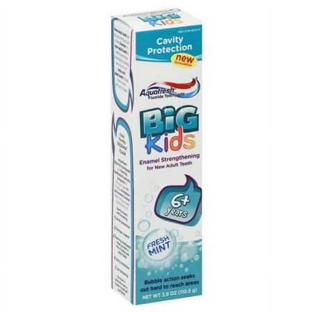 Aquafresh Big Kids Fluoride Toothpaste, Fresh Mint - 3.9 Oz