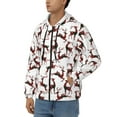 thumbnail image 3 of Kdxio Christmas Plaid Moose Print Men Hoodies Casual Hoodies for Men with Zip Pockets Full Zip Long Sleeve Sweatshirt Sports Hooded Jacket-Large, 3 of 5