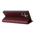 thumbnail image 6 of Wallet Case for Samsung Galaxy S23 Ultra, Business Style PU Leather Magnetic Adsorption Flip Folio Cover with Kickstand Card Slots Cash Holder Soft Silicone Shockproof Protective Case,Winered, 6 of 9