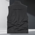 thumbnail image 4 of Men's Vest with Multi Pockets Breathable Lightweight Outdoor Cargo Vest Solid Color Stand Collar Jacket Men's Travel Sports Workout Vest, 4 of 6