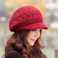 thumbnail image 3 of Womens Winter Hat Warm Knitted Slouchy Wool Hats Cap With Visor Snowboard Hat Trapper Hat Women Cold Gear Head Extra Large Winter Hats for Men Winter Hat Trapper Warm Hat Men Mad Trapper Hat Mens Hat, 3 of 5