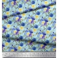 thumbnail image 2 of Soimoi Green Moss Georgette Fabric Blossom & Peony Floral Print Sewing Fabric Yard 42 Inch Wide, 2 of 3