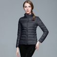 thumbnail image 2 of Bibifish Women's Down Jackets Lightweight Packable High Collar Zip Jackets Stain-Resistant Slim Fit Warm Winter Wear Portable Travel Coats, 2 of 5