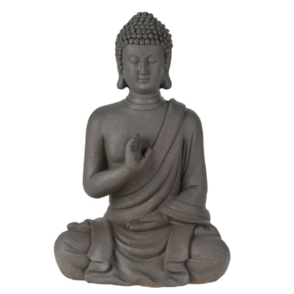 Sitting Buddha Cement Statue Outdoor Garden 16.1 Inch Buddhism Buddhist