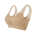 thumbnail image 6 of HAOTAGS Sports Bras for Women, Wide Shoulder Straps Elastic Hem Band Removable Padded Cups Lightweight Yoga Bra Beige 2XL, 6 of 6