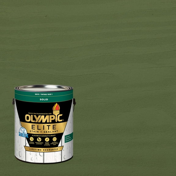 Olympic Maximum 1 Gallon SC-1090 Woodland Green Solid Color Exterior Stain and Sealer in One