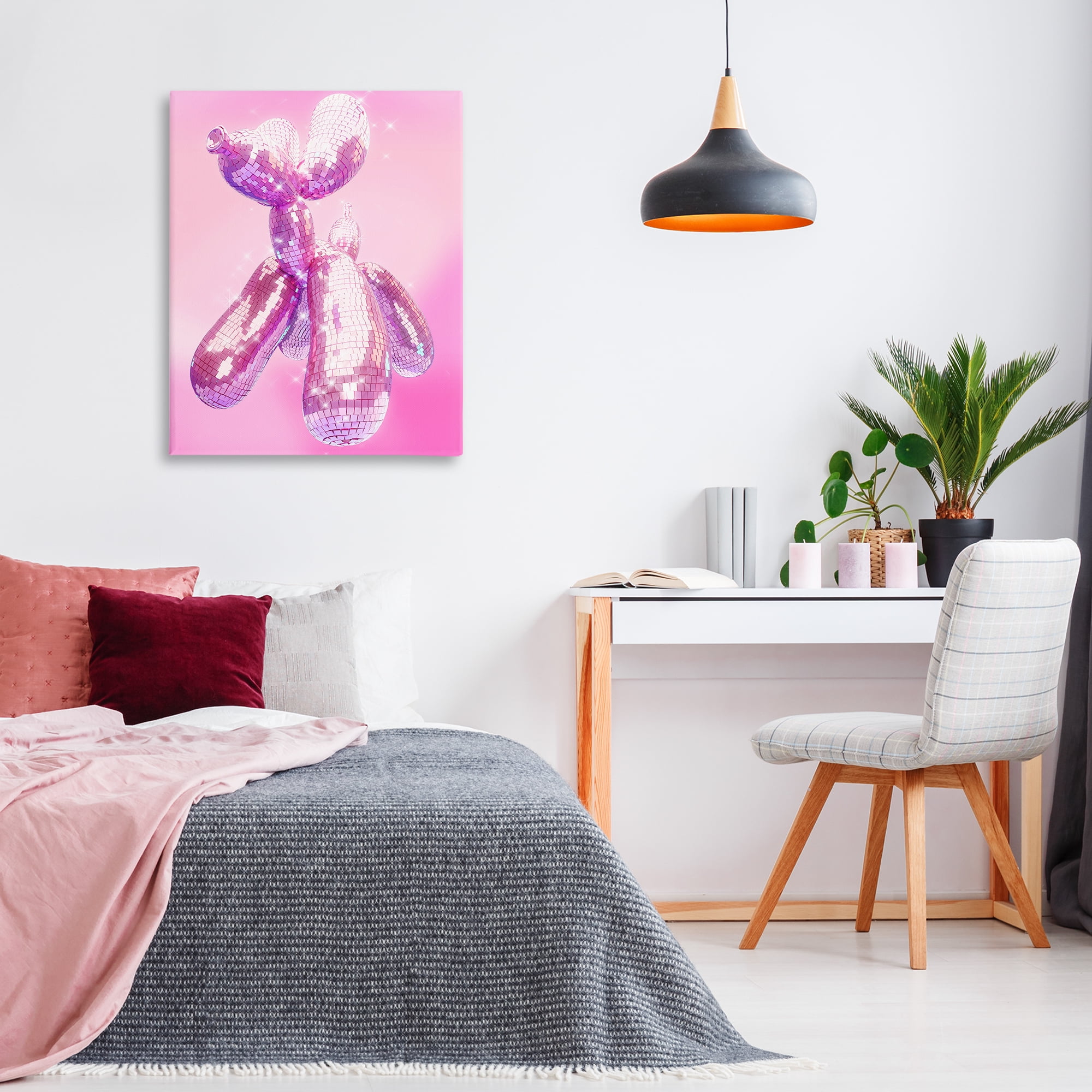Stupell Industries Balloon Dog Disco Ball Abstract Painting Wrapped Canvas Art Print Wall Art, 30 x 40