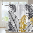 thumbnail image 2 of Flower Shower Curtain black art Leaves Watercolor Sunflower Print Cloth Fabric Bath r Set Bathroom Accessories with, 2 of 7