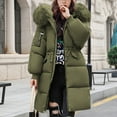 thumbnail image 2 of Niaviben Cold Weather Jackets for Women Zip Up Jackets for Women Puffer Jacket Womens with Hood Womens Coats Winter Puffer Coat Women's Casual Jackets Down Jacket Army Green M, 2 of 6