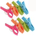 thumbnail image 1 of TRIXES Pack of 8 Large Bright Colour Plastic Beach Towel Pegs Clips to Sunbed, 1 of 1