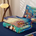 thumbnail image 5 of jejeloiu Watercolor Turtle Coral Zipper Full Size Comforter Sets with Fitted Sheet and 2 Pillowcases Kids,Ocean Animal Pattern Zipper Bedding Set,Reversible,4 Pieces, 5 of 7