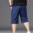 thumbnail image 5 of Hfnxid Big and Tall Jean Shorts for Men Elastic Waisted Lounge Trouser Lightweight Denim Short Pant Casual Stretch Streetwear Jean Trouser Blue XXXXL, 5 of 10