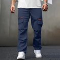 thumbnail image 2 of Men’s Elastic Waist Cargo Work Pants Casual Lightweight Wrinkle Free Outdoor Gym Sweatpants, 2 of 8