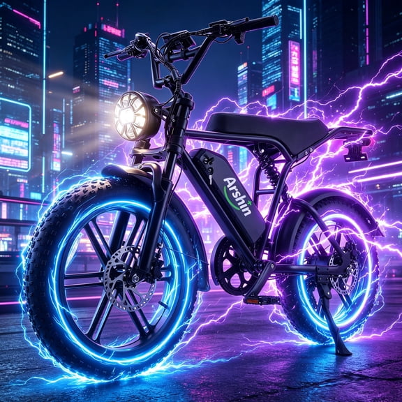 Upgrade Electric Bike for Adults 20" Fat Tire,Ebike 1500W Peak Motor,Commuter City Electric Bicycles & Mountain Bike,65 Miles(Black)