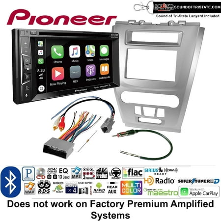 Pioneer AVH-1440NEX Double Din Radio Install Kit with Apple CarPlay, Bluetooth, HD Radio Fits 2010-2012 Fusion (Silver) (Not for factory amplified systems) + Sound of Tri-State