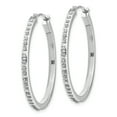 thumbnail image 2 of 14k White Gold Round Hinged Hoop Earrings, 2 of 3