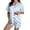 Pajama Sets for Women: Sky Blue, variant on Women's Cherry Print Gingham Pajama Set, Short Sleeve Button Top & Shorts, Comfortable Summer Sleepwear Loungewear,XL