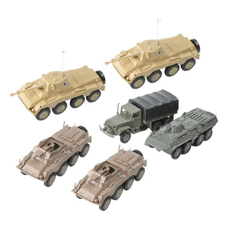 6 Piece Armoured Tank Truck Vehicle 1:72 Scale Model Toy Gift