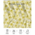 thumbnail image 6 of Pastoral Yellow Flower Bed Skirt California King Size 18 Inch Drop, Watercolor Flower Farm Plant Abstract Adjustable Elastic Dust Ruffles Bedskirt Wrap Around Pleated Mattress Frame Cover, 6 of 9