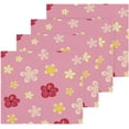 thumbnail image 2 of Cute Flowers Pink Washcloth 12x12in Set, 4 Pack Absorbent Cotton Towel Square Kitchen Dishes Towels, Soft Cleaning Face Hand Towel Fast Drying, 2 of 7