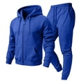thumbnail image 7 of Men's Full Zip Jacket Set 2 Piece Fleece Lined Hoodie and Pants Casual Lounge Wear Fall Winter Warm Outfit, 7 of 7