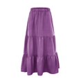 thumbnail image 3 of Ruyang Ladies Wrap Long Dress Women S Summer Boho Elastic Waist Pleated A Line Flowy Swing Tiered Long Beach Skirt With Pockets, 3 of 4