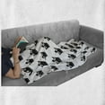 thumbnail image 6 of Crown Soft Flannel Fleece Blanket, Monochromatic Style Layout of Repeating Elements Authority Symbol Leader, Cozy Plush for Indoor and Outdoor Use, 70" x 90", Charcoal Grey and White, by Ambesonne, 6 of 6