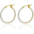 thumbnail image 4 of Enamel Hoop Earrings 2.5cm Round Dangle Drop Earrings Multicolor Circle Cartilage Huggie Tube for Women Hypoallergenic Statement Jewelry, 4 of 5
