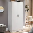 thumbnail image 2 of Madesa Armoire de Rangement à 2 Portes avec Grand Espace d'Étagères 31"L Armoire Utilitaire Placard Unité d'Organisation Moderne pour l'Entrée et la Chambre - Blanc, 2 of 7