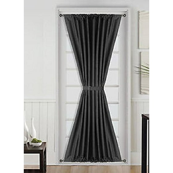 1 Pc Black Insulated Heavy Thick French Door Thermal Blackout Rod 1 Pc Black Insulated Heavy Thick French Door Thermal Blackout Rod Pocket Curtain Panel With Tieback 55 W X 72 L Daysi Com