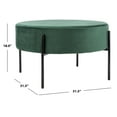 thumbnail image 3 of SAFAVIEH Lisbon Modern Glam Round Cocktail Ottoman, Malachite Green, 3 of 8