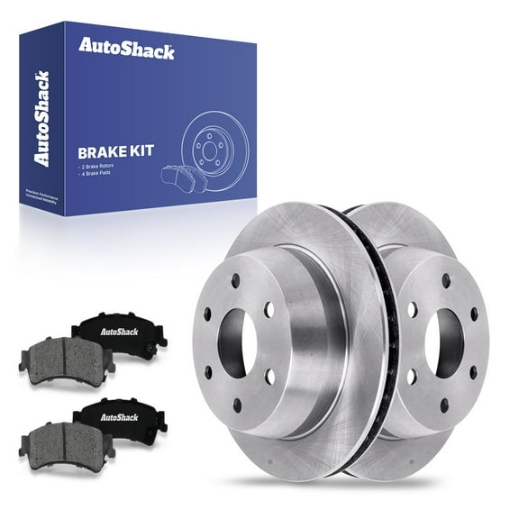 AutoShack 12.99" (330 mm) Rear Vented Brake Rotors   Premium Ceramic Brake Pads | Replacement for 2002-2003 GMC Sierra 1500 2000-2001 Chevrolet Suburban 1500 | 6-PC Brake Kit