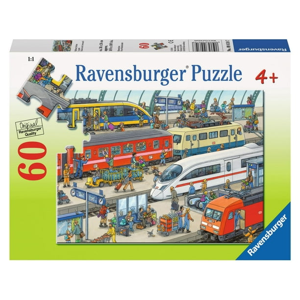 Rompecabezas de la estación de tren de Ravensburger para niños, 60 piezas