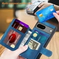 thumbnail image 4 of for Pixel 7 Case Card Holder,Multi Slots Wallet for Google Pixel 7 Case,[RFID-Blocking] TPU Interior Protective,Dual Layer Shockproof,Stand Leather Flip Cases Cover (Blue), 4 of 14