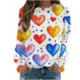 thumbnail image 2 of Viikei Womens Blouse Plus Size,Ladies' Loose Casual Printed Long Sleeved Round Neck Hooded Front Shoulder Sweatshirt White M, 2 of 5