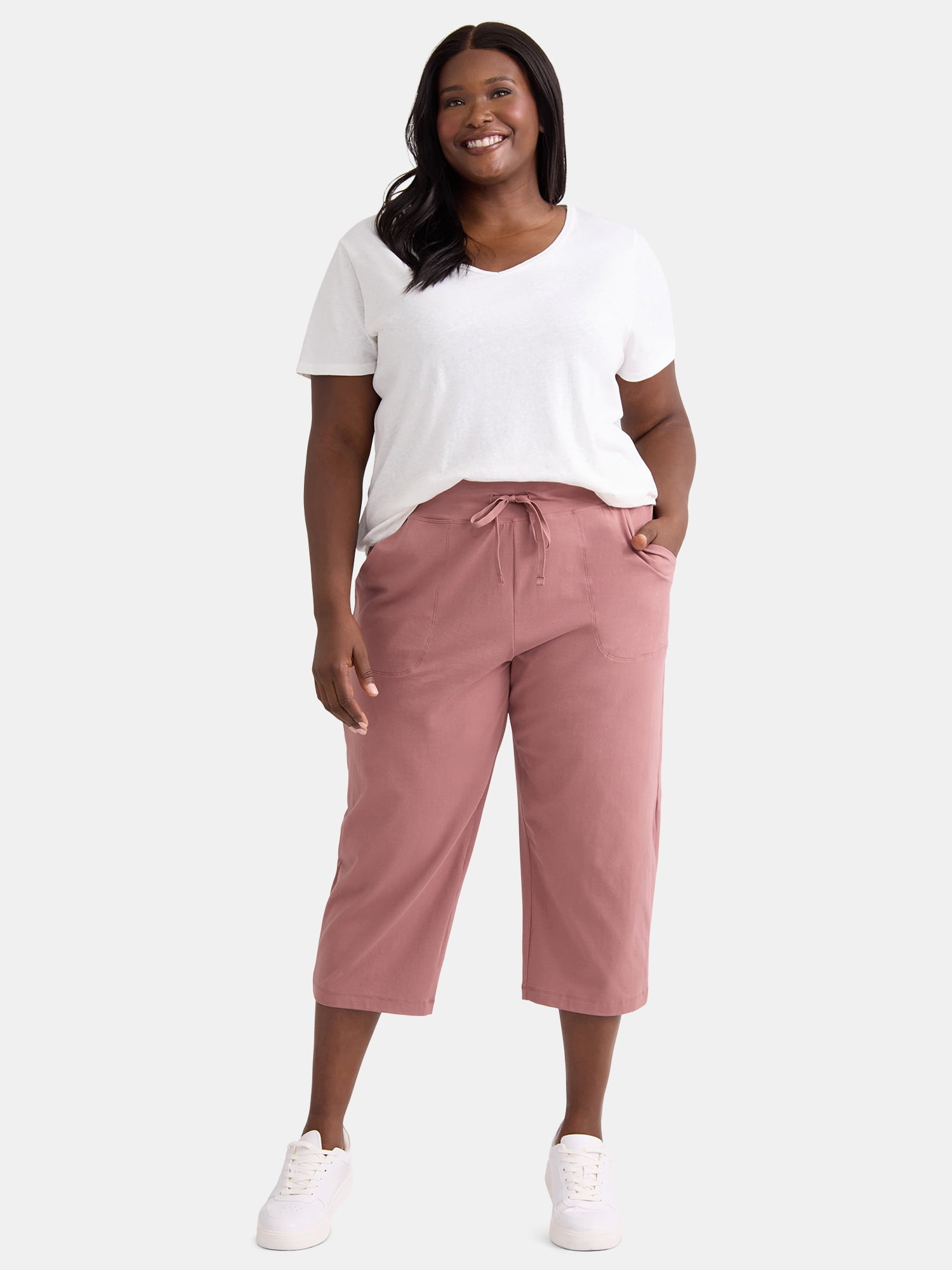 Athletic Works Women's and Women's Plus Knit Capri Pants, 22" Inseam, Sizes XS-4X