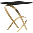 thumbnail image 3 of SAFAVIEH Dovie Gold Leaf Glass Top Side Table, Gold/Black, 3 of 7