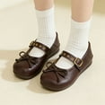thumbnail image 5 of Owordtank Mary Jane Flat Shoes for Women Dressy Bowknot Square Toe Ballet Shoes with Strap, 5 of 5