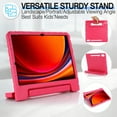 thumbnail image 4 of for Galaxy Tab S8 Plus/S7 FE/S7 Plus 12.4 Inch (SM-X610/X616B/X800/X806/T730/T736B/T970/T975) Tablet case, Shockproof, Silicone Rubber EVA Portable Handle Stand Protective Kids Cover Case, Rose, 4 of 5