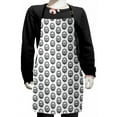 thumbnail image 1 of Abstract Kids Apron, Monochrome Smiling and Sleeping Sun Illustrations Sketchy Hand Drawn, Boys Girls Apron Bib with Adjustable Ties for Cooking Baking Painting, Charcoal Grey and White, by Ambesonne, 1 of 2